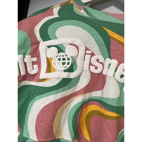 NWT Walt Disney World Spirit Jersey Unisex Large Green Pink Brown Swirl - Picture 4 of 10